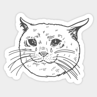 Sad Memes - Cat Tears Sticker